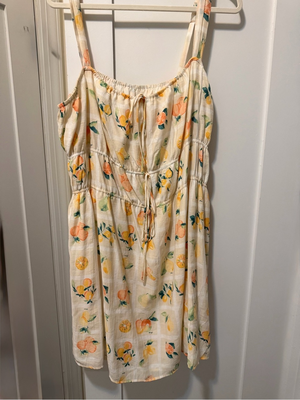 Abercrombie & Fitch Cream Sundress with Peach & Yellow Floral Print